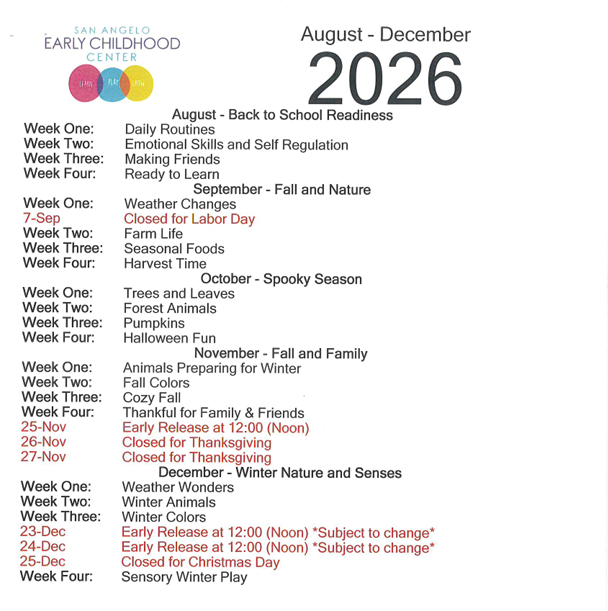 2026 calendar